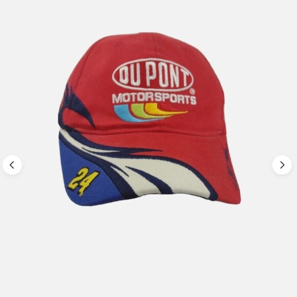 NASCAR, Jeff Gordon, Red #24, Du Pont Motorsports Ball Cap Racing Speedway Sport - Picture 2 of 7